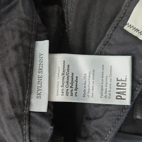 PAIGE Women's 27 Black Jeans Skyline Skinny Stretch - Picture 8 of 8